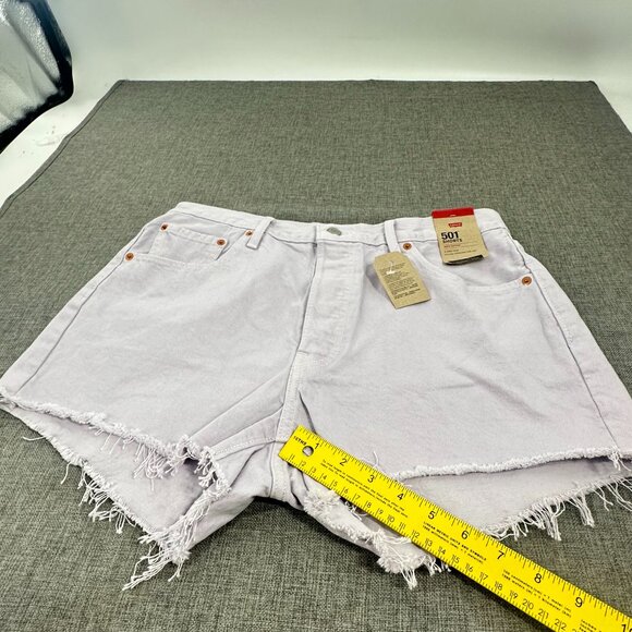 NEW! Levi's 501 High Rise‎ Shorts Light Lilac Cut Offs MSRP: $59.50 100% Cotton - Picture 6 of 11